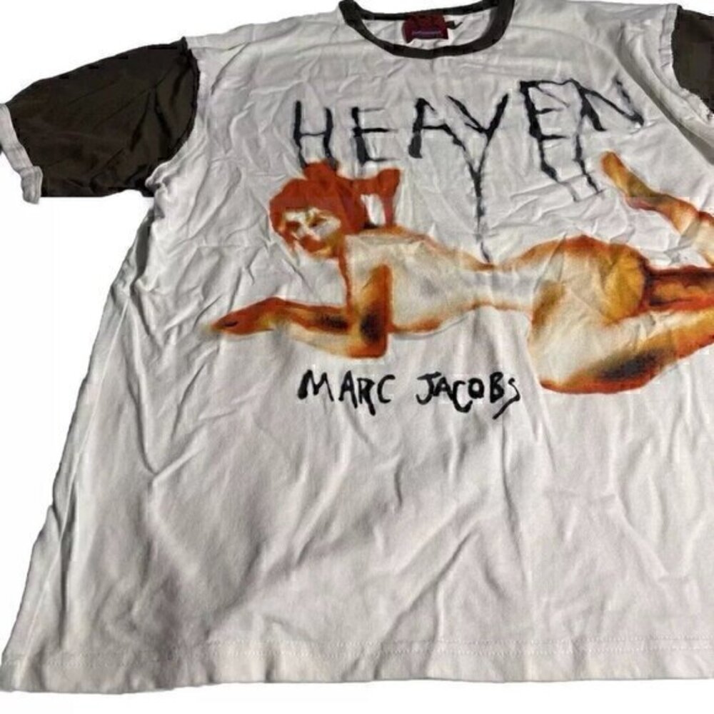 Heaven By Marc Jacob’s Pin Up White Black Men’s T Shirt Top Size XL